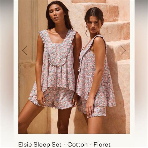 PIYAMA ELSIE SLEEP SET - COTTON - FLORET - size S | Spring summer