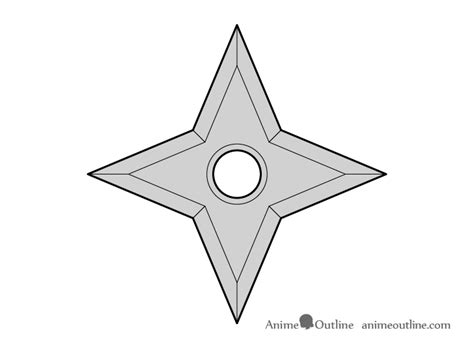 How to Draw a Shuriken (Ninja Star) Step by Step - AnimeOutline