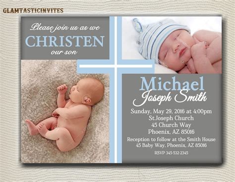 Christening Invitation Template Baby Boy