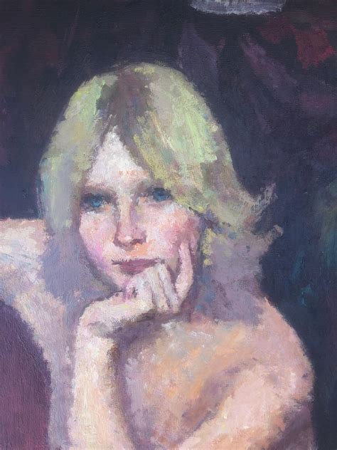 Joan Palet - Nude woman oil on canvas painting portrait For Sale at 1stDibs