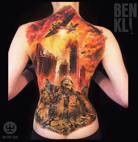 Zombie Apocalypse Full Back | Best tattoo design ideas