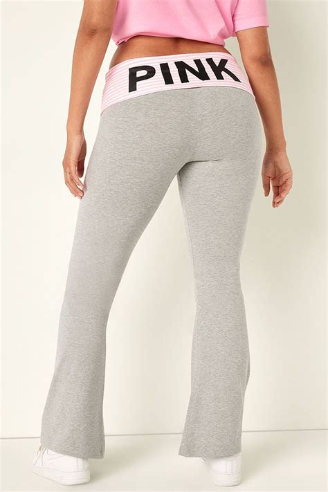Victoria's Secret PINK Cotton Foldover Flare Leggings | Victoria's ...