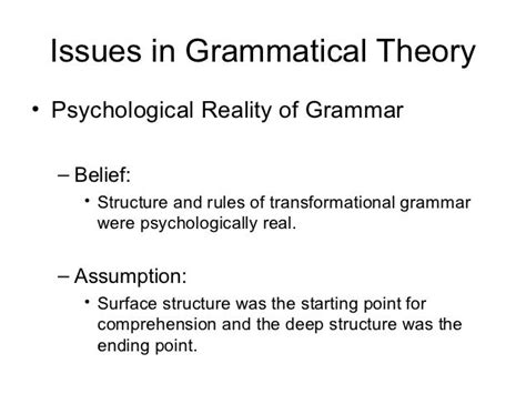 Transformational grammar