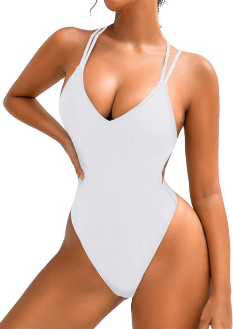 Sexy Swimsuit for Women,Backless Scrunch Butt High Cut Monokini,One