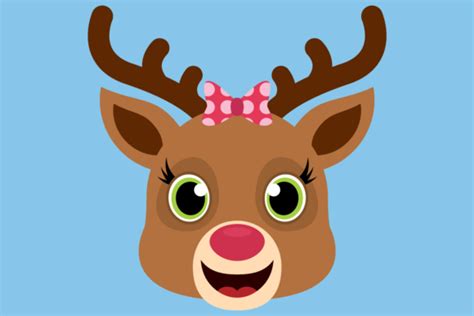 Cute Girl Reindeer Face (Graphic) by CaptainCreative · Creative Fabrica