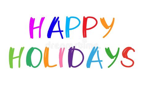 The Word Happy Holidays. Vector Banner with the Text Colored Rainbow Stock Vector - Illustration ...