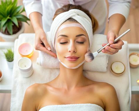 Premium Photo | A young beautiful woman is receiving facials and skincare treatments at the