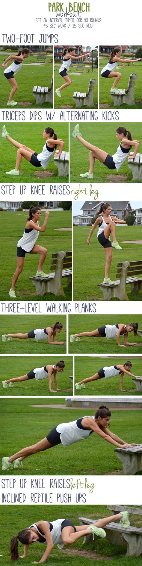 WE HEART IT: Park Bench Workout--30 minutes of bench exercises.