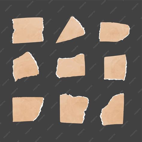 premium vector collection  brown paper cut icon elements hand drawn