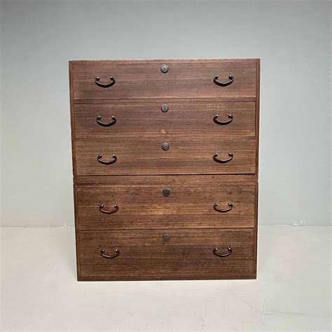 Japanese Two-Piece Kimono Paulownia Tansu Chest of Drawers, 1960s | #279352