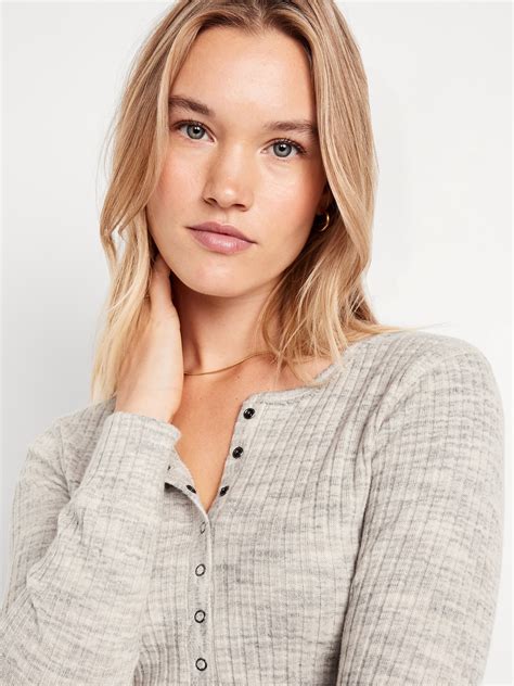 Ribbed Henley Top | Old Navy