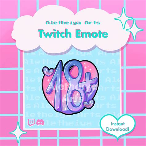 18 NSFW Twitch Emote / Horny Sexy Chat Icon / Transparent PNG Emoji for