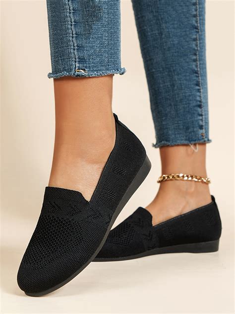 Women's Breathable Mesh Fabric Flat Shoes | zolucky