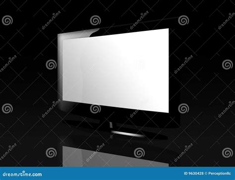 Glossy White Flat Screen TV Stock Illustration - Illustration of white ...