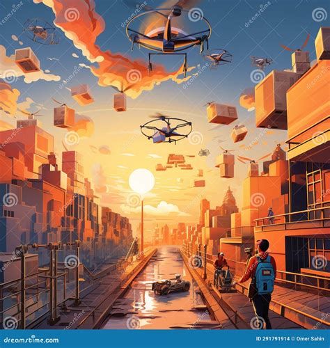 Future Delivery: Drones Revolutionizing the Logistics Industry Stock