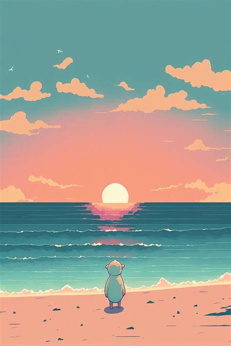 Anime Sunrise Pastel Skies With Character Phone Wallpaper - Etsy #zicxa ...