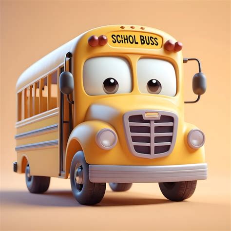 School bus cartoon character | Premium AI-generated image