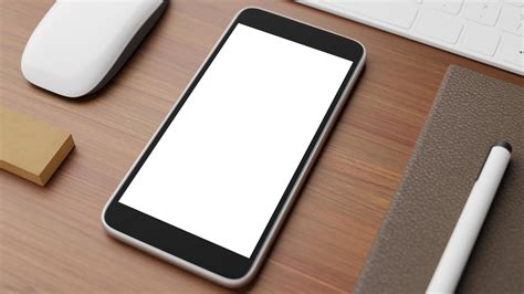 Smartphone mockup on desk 1269727 Stock Photo at Vecteezy