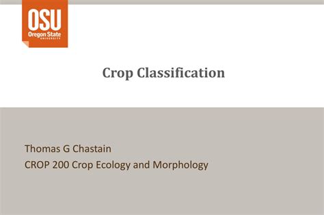 Crop Classification - Crop and Soil Science