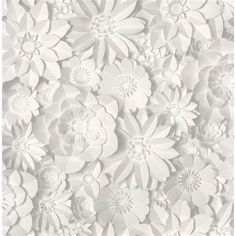 2900-42554 - Dacre White Floral Wallpaper - by Fine Décor