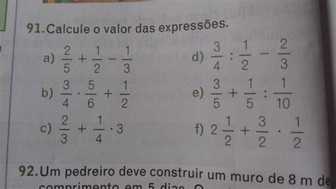 Calcule O Valor - Calcule o valor das expressões - brainly.com.br