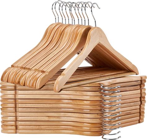 Amazon.com: Wooden Hangers 20 Pack - Natural : Home & Kitchen