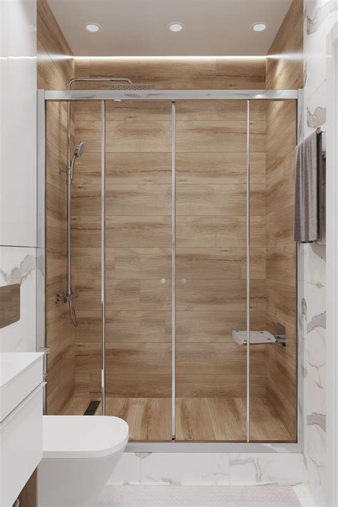 Душевая за стеклянной перегородкой. Interior design shower room ...