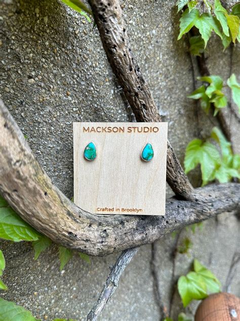 Sonoran Gold Turquoise Studs Sterling Silver Studs Turquoise Studs Stud