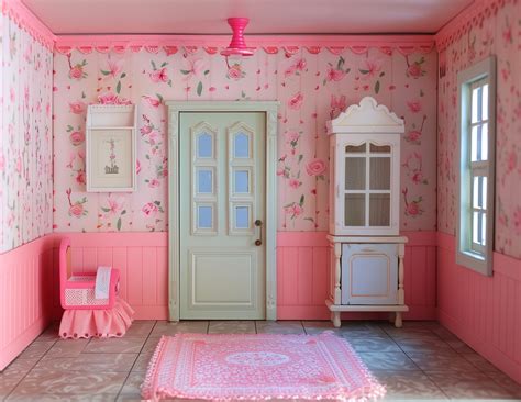 Dollhouse Room Backgrounds for Paper Doll Play, Dioramas, Etc. -jpg