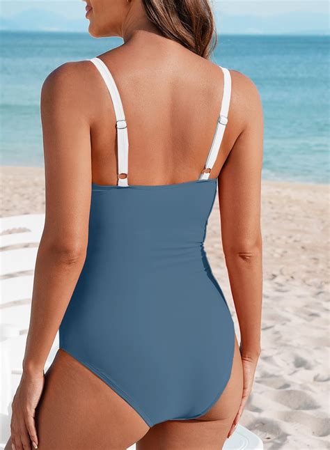 Snapklik.com : Womens V Wire One Piece Tummy Control Swim Suit 2025