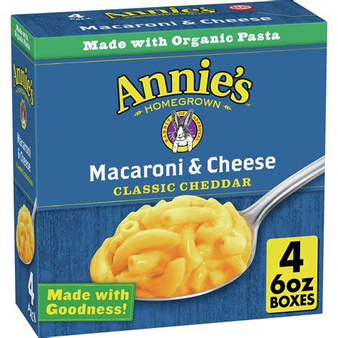 Annie's Classic Mild Cheddar Macaroni and Cheese, 4 ct, 24 oz - Walmart ...