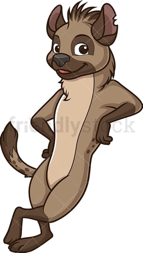 Hyena Leaning On Logo Cartoon Clipart Vector - FriendlyStock