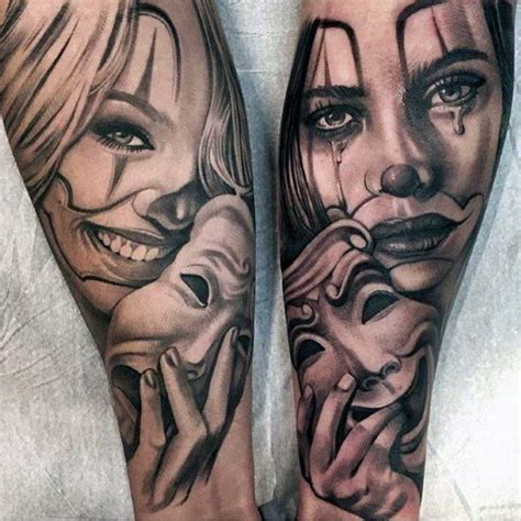 Female Drama Masks Tattoo - Garret Johnston