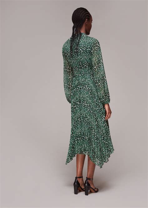 Multicolour Petal Animal Pleated Dress | WHISTLES | Whistles UK