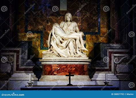 Michelangelo's Famous Pieta In St. Peter's Basilica In Vatican Stock ...