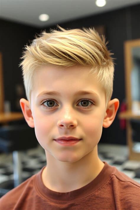 33 Fresh & Youthful Hairstyles for Tween Boys : Modern Bright Blonde ...