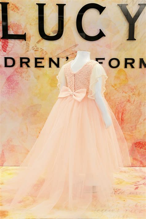 Girls Peach Flower Girl Bridesmaid Dress - Virginia | Lucy's
