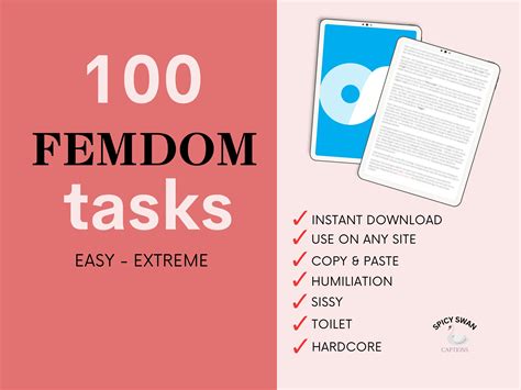 100 Femdom Tasks Easy Extreme FOR DOMMES ONLY Onlyfans Fansly