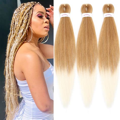 Snapklik.com : Braiding Hair Ombre Blonde 26 Inch 3 Packs Hot Water