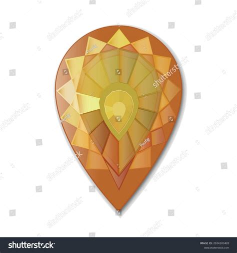Beautiful Bright Amber Diamond Isolated On Stock Vector (Royalty Free