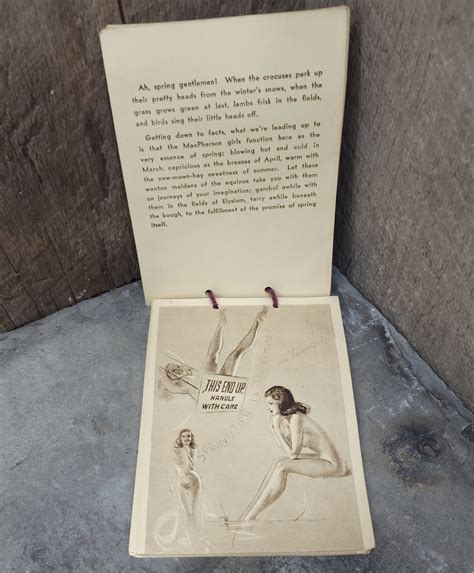 1940's Vintage Earl MacPherson Artist's Sketch Book Yarn Bound Nude Pin