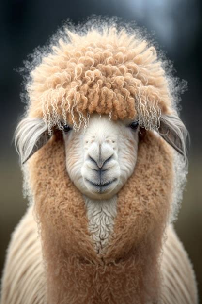 Premium AI Image | A llama with curly hair and a curly beard.