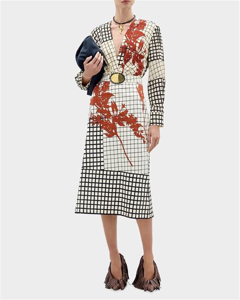 silvia tcherassi kadira printed silk blend belted midi dress neiman