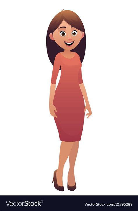 cartoon cute character beautiful woman smiling vector image nursery art