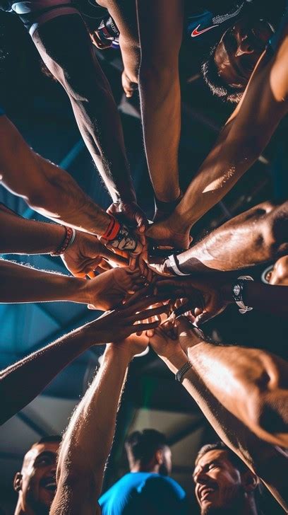 team hands  photo teamwork unity athletes
