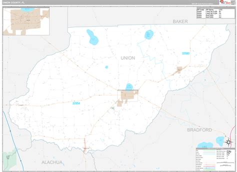 Union County, FL Wall Map Premium Style by MarketMAPS - MapSales