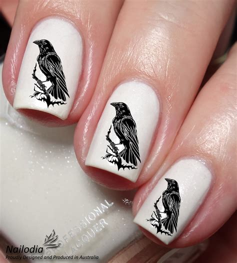 Crow Raven Nail Art Decal Sticker - Nailodia