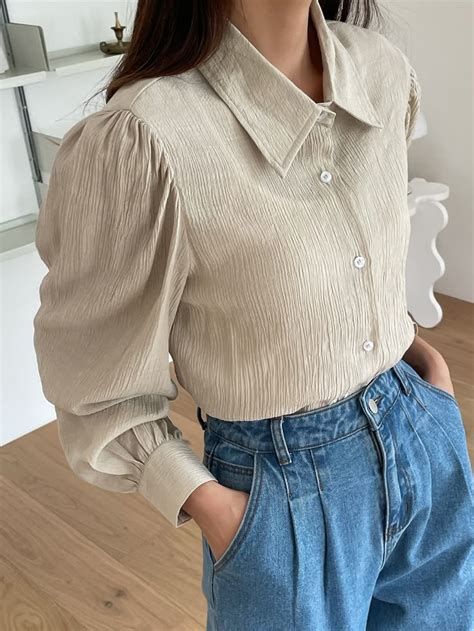 dazy textured puff sleeve shirt fancy shirt blouse fancy tops