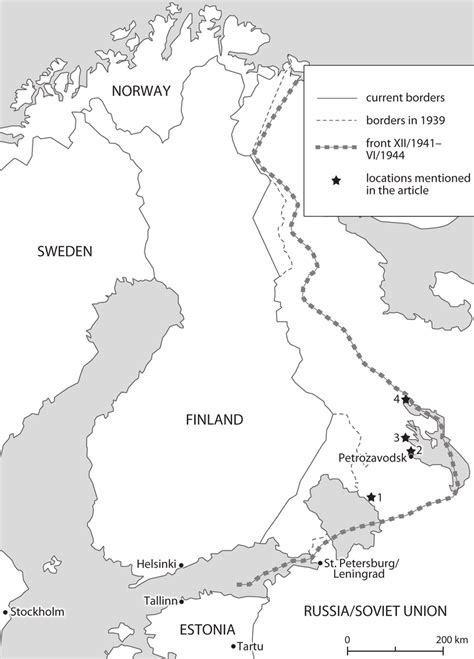 The occupied territories and the front line in East Karelia during the ...