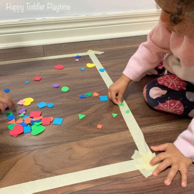 Sticky Tape Shapes Activity - Happy Toddler Playtime